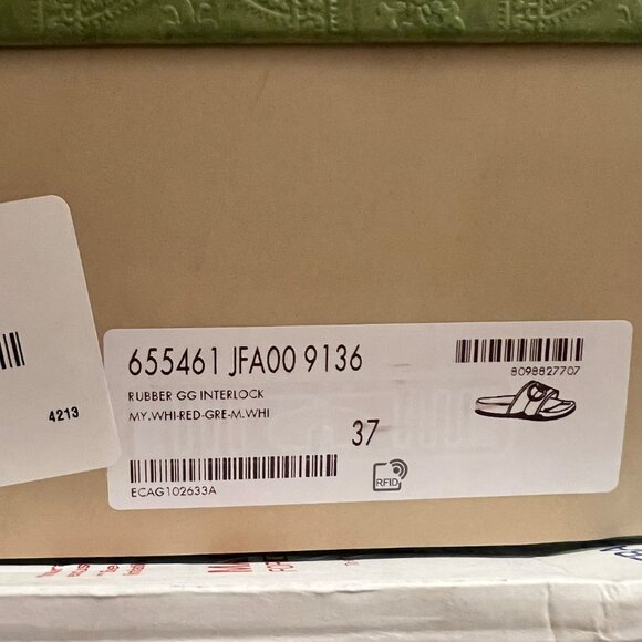 NIB 100% Authentic Gucci Interlocking GG Slides Red White Green $450 - Picture 9 of 9